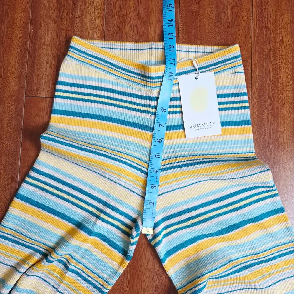 SUMMERY Copenhagen Noelle Ribbed Knit Stripe Top & Pants Set XS NWT